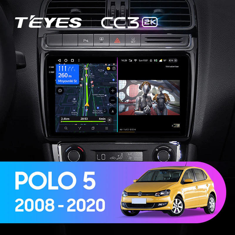 2+32G Android 11 Autoradio pour VW Polo 5 2008-2020 avec Carplay