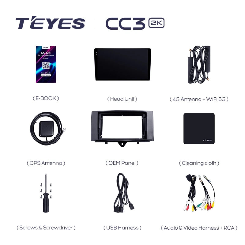 EUBUY 9-inch Car Radio For Mercedes Smart Fortwo 2005-2010 - Wireless CarPlay & Android Auto With Backup Camera