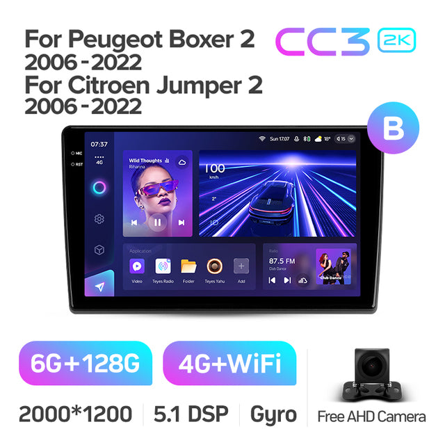 2+64G] Podofo 9''Autoradio Pour Fiat Ducato/Peugeot Boxer/Citroen Jumper Carplay Sans Fil